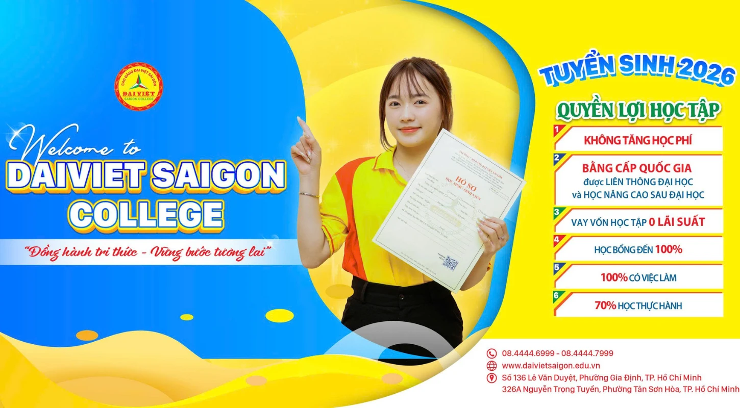Tuyển Sinh Cao Đẳng 2026 | Trường Cao Đẳng Đại Việt Sài Gòn