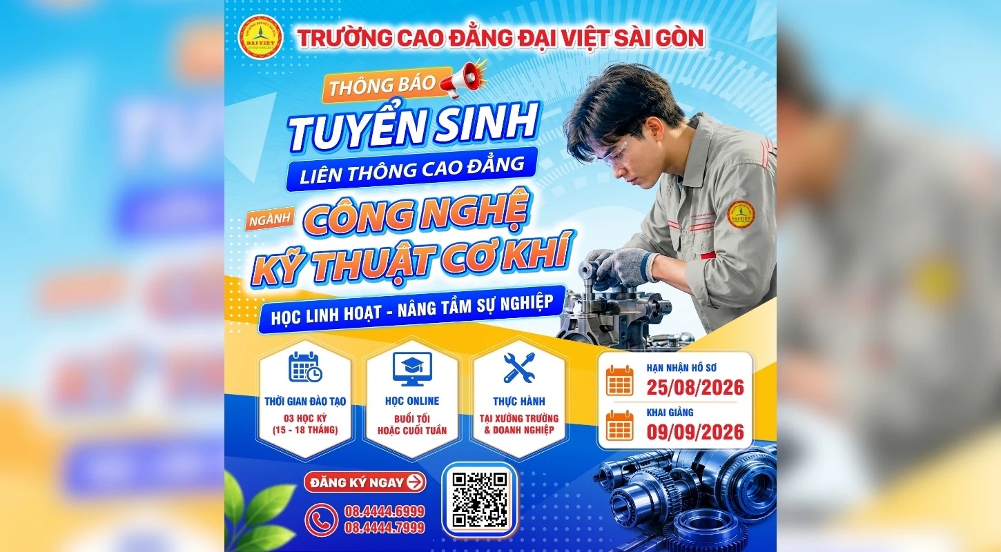 TUYỂN SINH LIÊN THÔNG NGÀNH CÔNG NGHỆ KỸ THUẬT CƠ KHÍ – MỞ RỘNG CƠ HỘI NÂNG CAO TRÌNH ĐỘ, PHÁT TRIỂN SỰ NGHIỆP