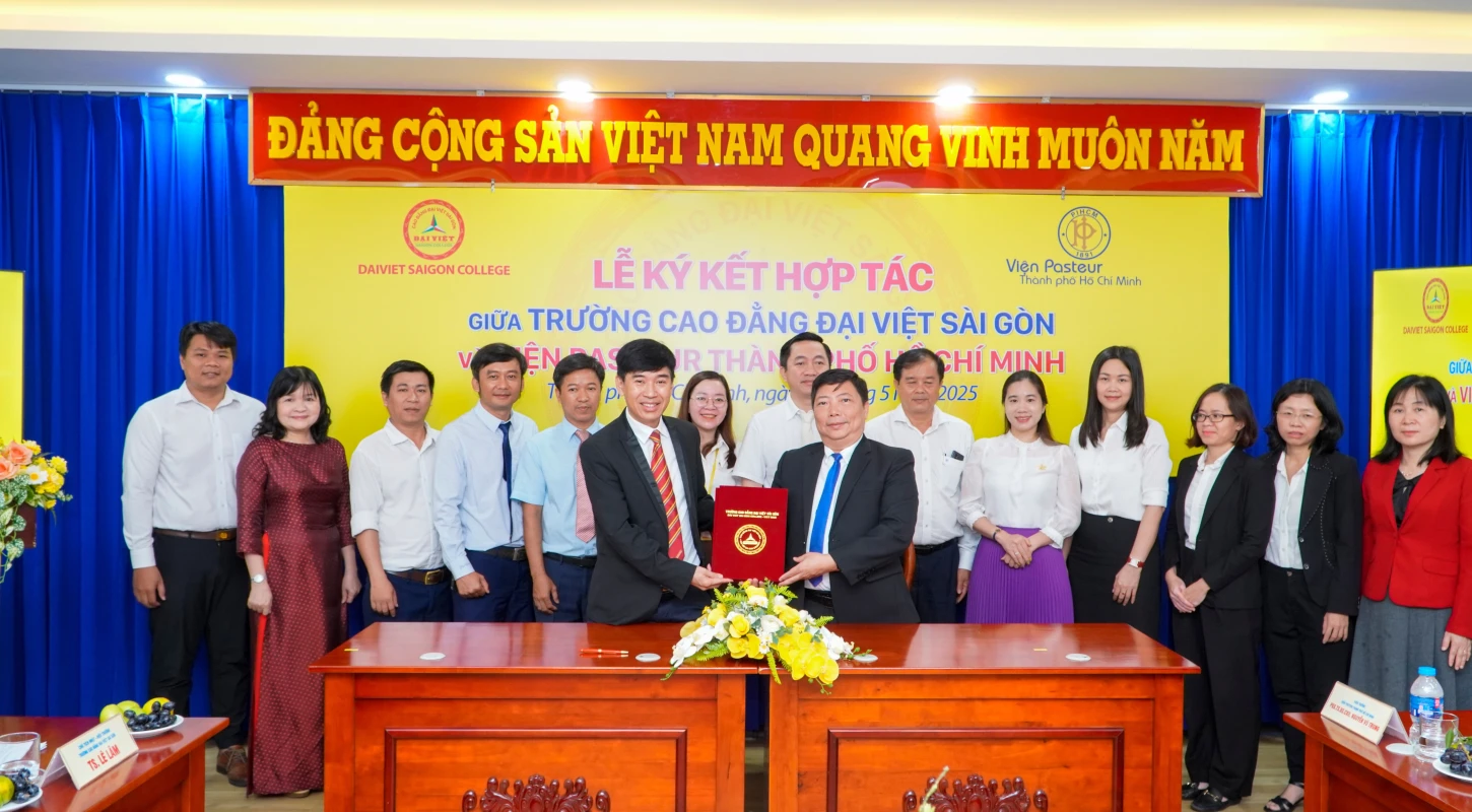 Lễ ký kết hợp tác đào tạo giữa Trường Cao đẳng Đại Việt Sài Gòn và Viện Pasteur TP. Hồ Chí Minh | Trường Cao Đẳng Đại Việt Sài Gòn
