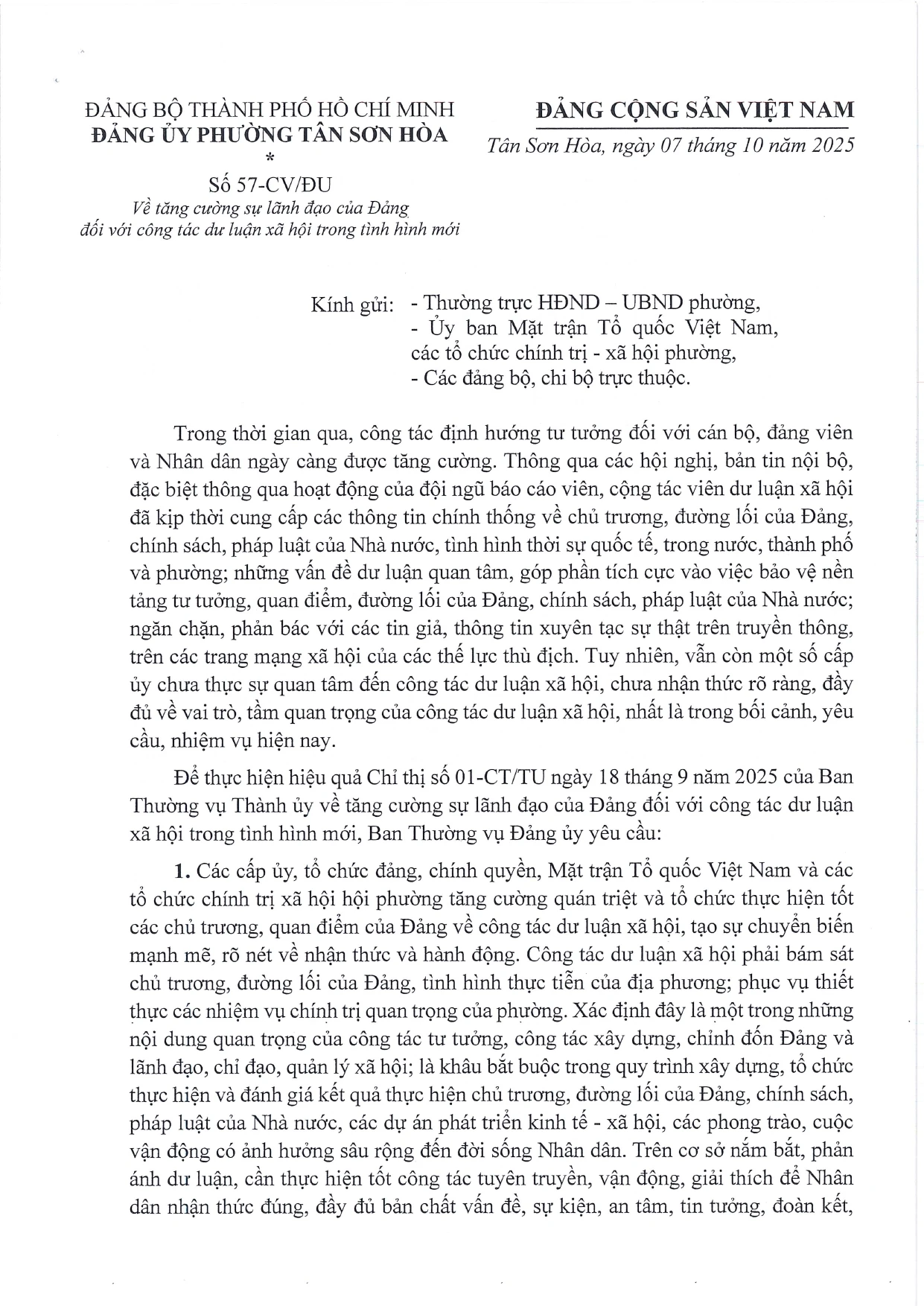 Về tăng cường sự lãnh đạo của Đảng đối với công tác dư luận xã hội trong tình hình mới