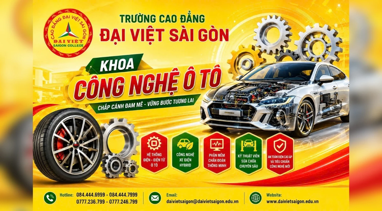 KHOA CÔNG NGHỆ Ô TÔ ĐẠI VIỆT SÀI GÒN: CHẤP CÁNH ĐAM MÊ – VỮNG BƯỚC TƯƠNG LAI | Trường Cao Đẳng Đại Việt Sài Gòn