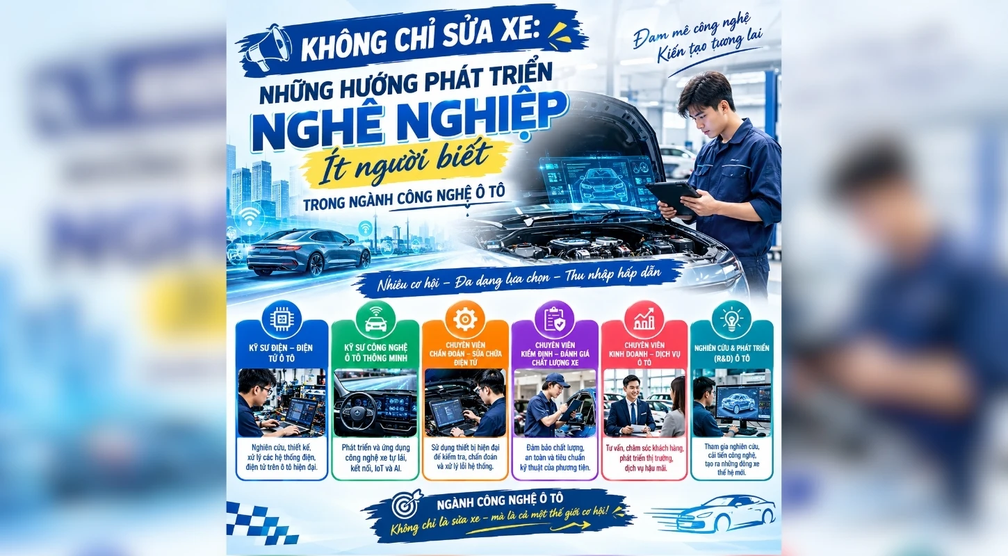 KHÔNG CHỈ SỬA XE: NHỮNG HƯỚNG PHÁT TRIỂN NGHỀ NGHIỆP ÍT NGƯỜI BIẾT TRONG NGÀNH CÔNG NGHỆ Ô TÔ | Trường Cao Đẳng Đại Việt Sài Gòn
