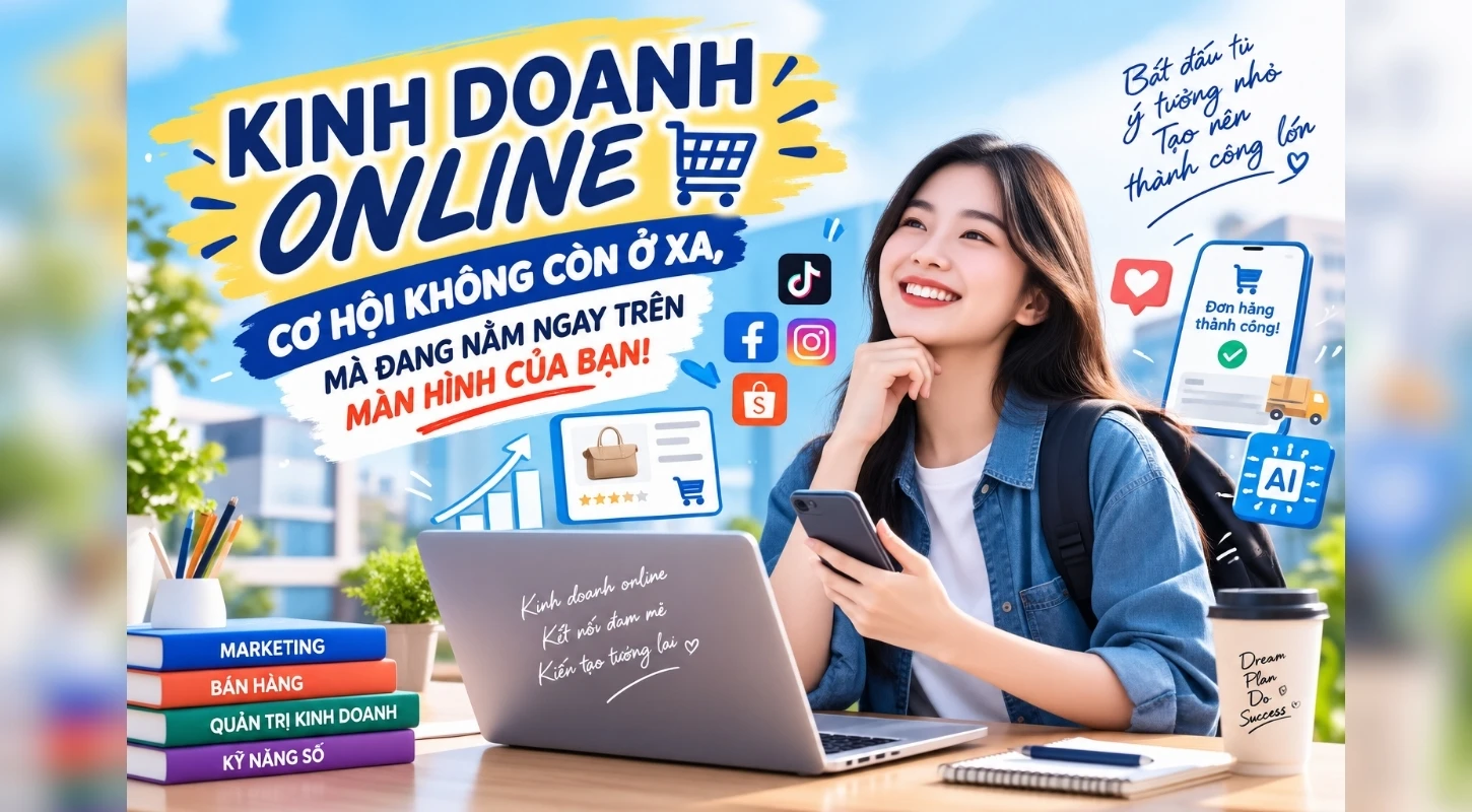 KINH DOANH ONLINE – CƠ HỘI KHÔNG CÒN Ở XA, MÀ ĐANG NẰM NGAY TRÊN MÀN HÌNH CỦA BẠN! | Trường Cao Đẳng Đại Việt Sài Gòn