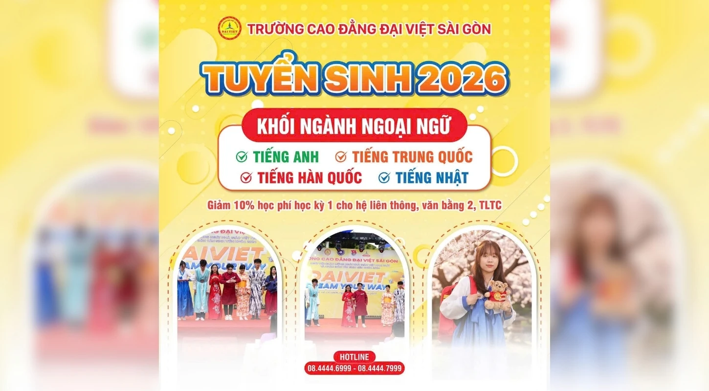TUYỂN SINH NGÀNH NGOẠI NGỮ NĂM 2026 - MỞ LỐI TƯƠNG LAI HỘI NHẬP | Trường Cao Đẳng Đại Việt Sài Gòn