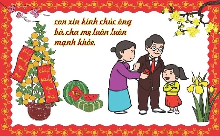 BÀI THƠ CHÚC TẾT ÔNG BÀ HAY CHO BÉ