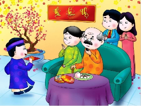 BÀI THƠ CHÚC TẾT ÔNG BÀ HAY CHO BÉ