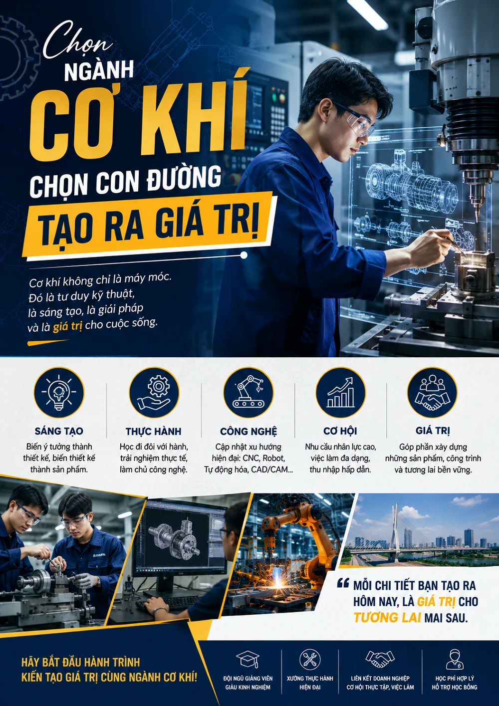 CHỌN NGÀNH CÔNG NGHỆ KỸ THUẬT CƠ KHÍ CHỌN CON ĐƯỜNG TẠO RA GIÁ TRỊ