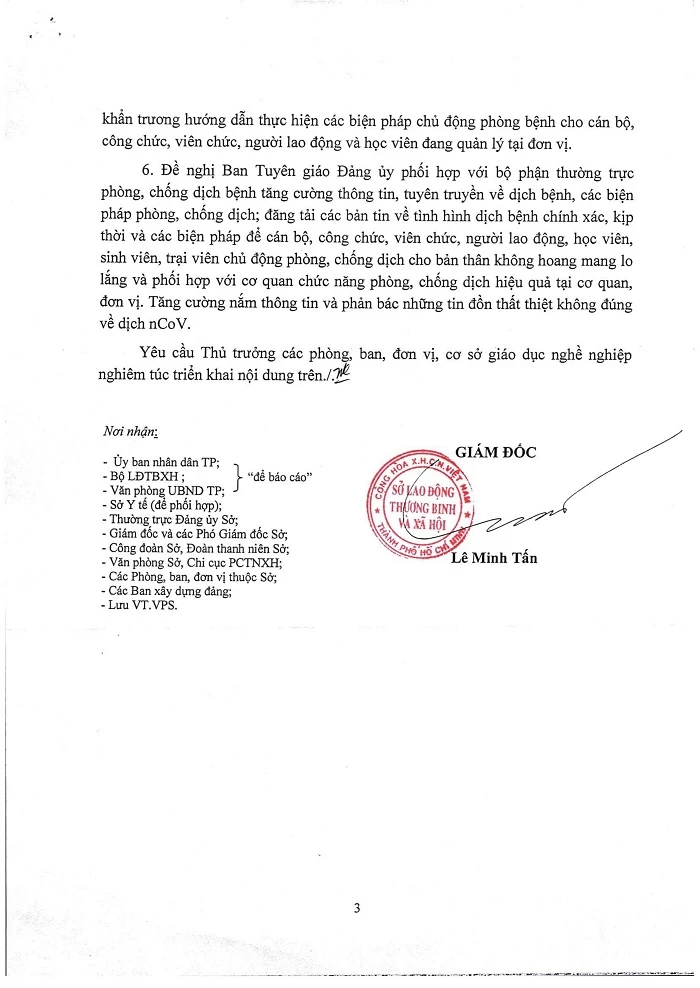 CV 3378 Tăng cường các biện pháp phòng, chống trước các diễn biến phức tạp mới của dịch bệnh viêm đường hô hấp cấp do chủng mới của vi rút Corona (nCoV) gây ra - 3