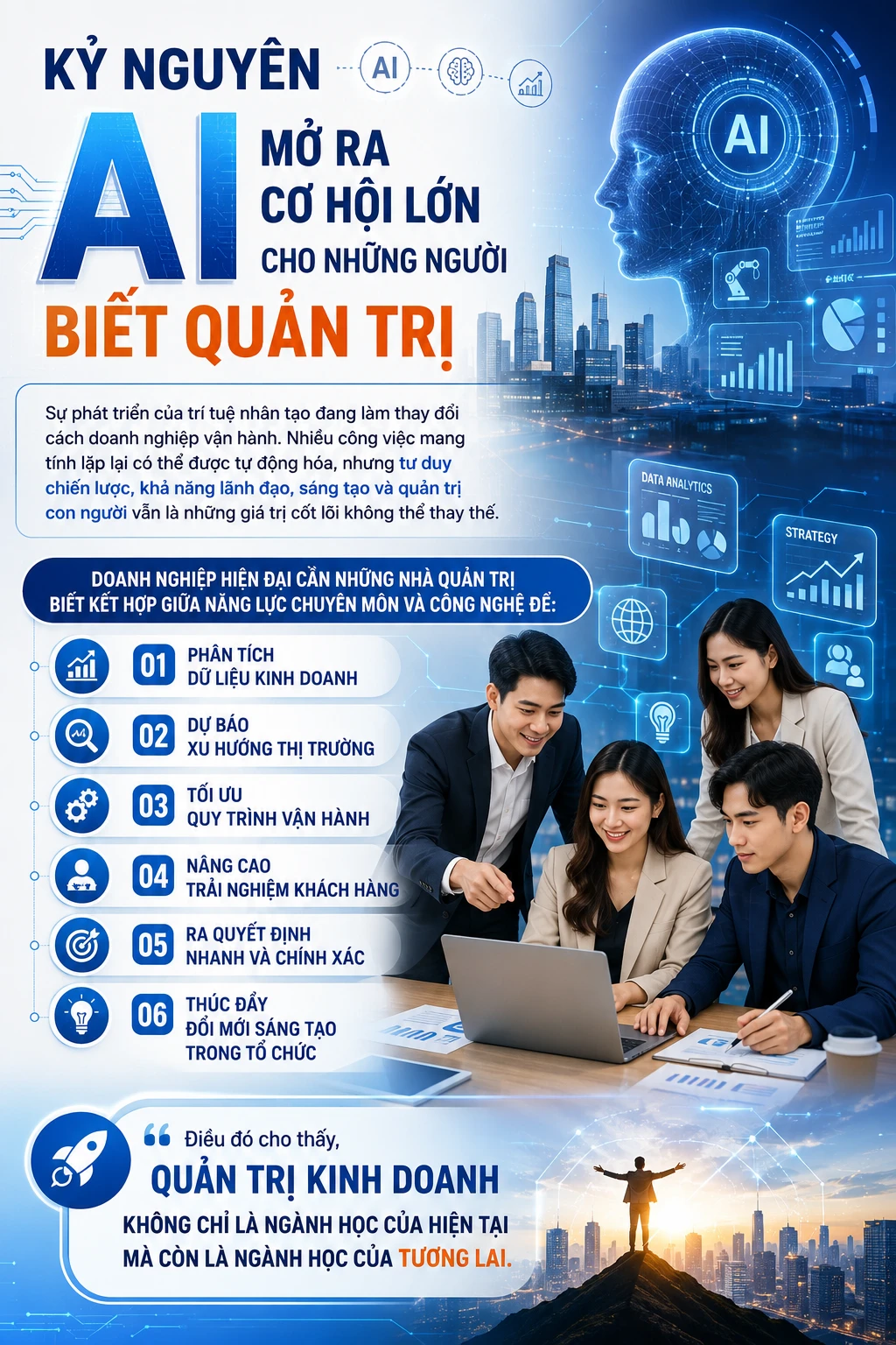 HỌC QUẢN TRỊ KINH DOANH KHÔNG CHỈ ĐỂ ĐI LÀM MÀ ĐỂ TẠO RA VIỆC LÀM
