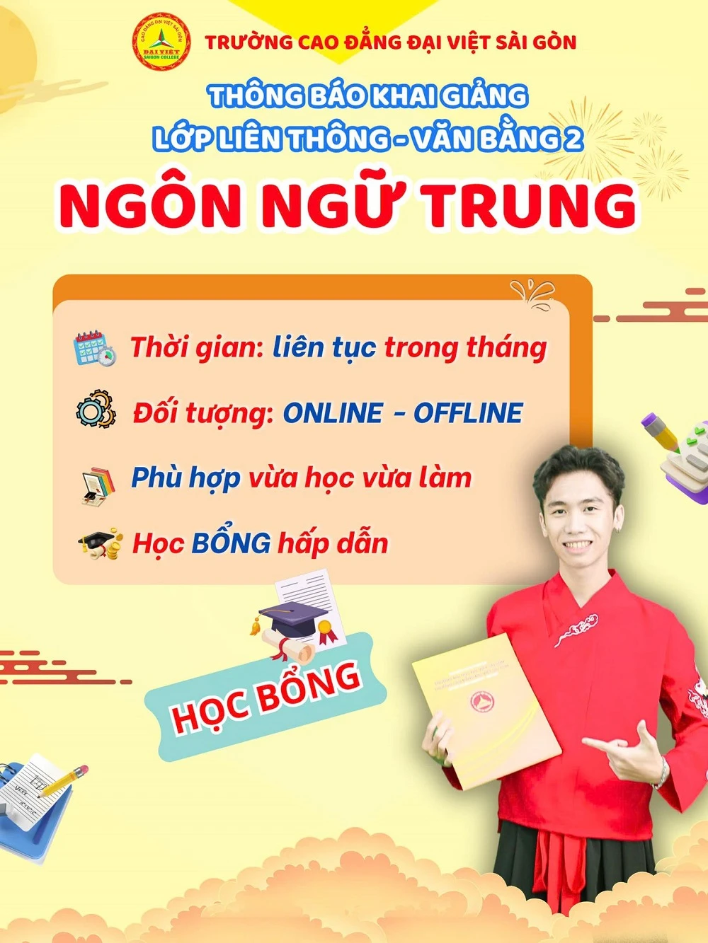 NGÀNH TIẾNG TRUNG QUỐC – CƠ HỘI NGHỀ NGHIỆP RỘNG MỞ TẠI TRƯỜNG CAO ĐẲNG ĐẠI VIỆT SÀI GÒN