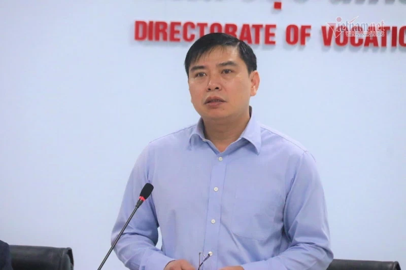 Phó Tổng cục trưởng Tổng cục Giáo dục nghề nghiệp Phạm Vũ Quốc Bình phát biểu tại hội nghị. Nguồn: ITN