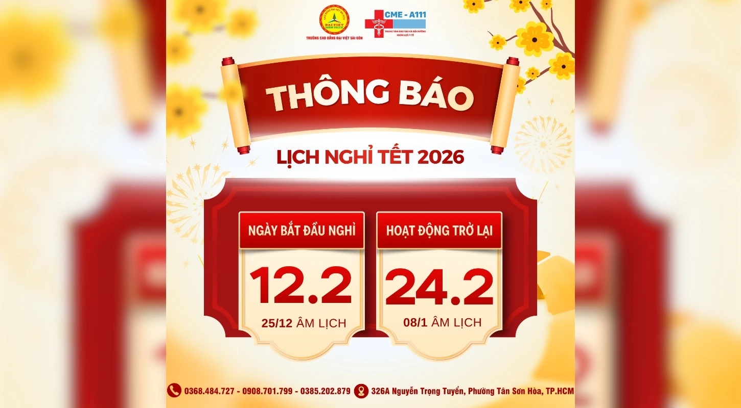 THÔNG BÁO LỊCH NGHỈ TẾT NGUYÊN ĐÁN BÍNH NGỌ 2026