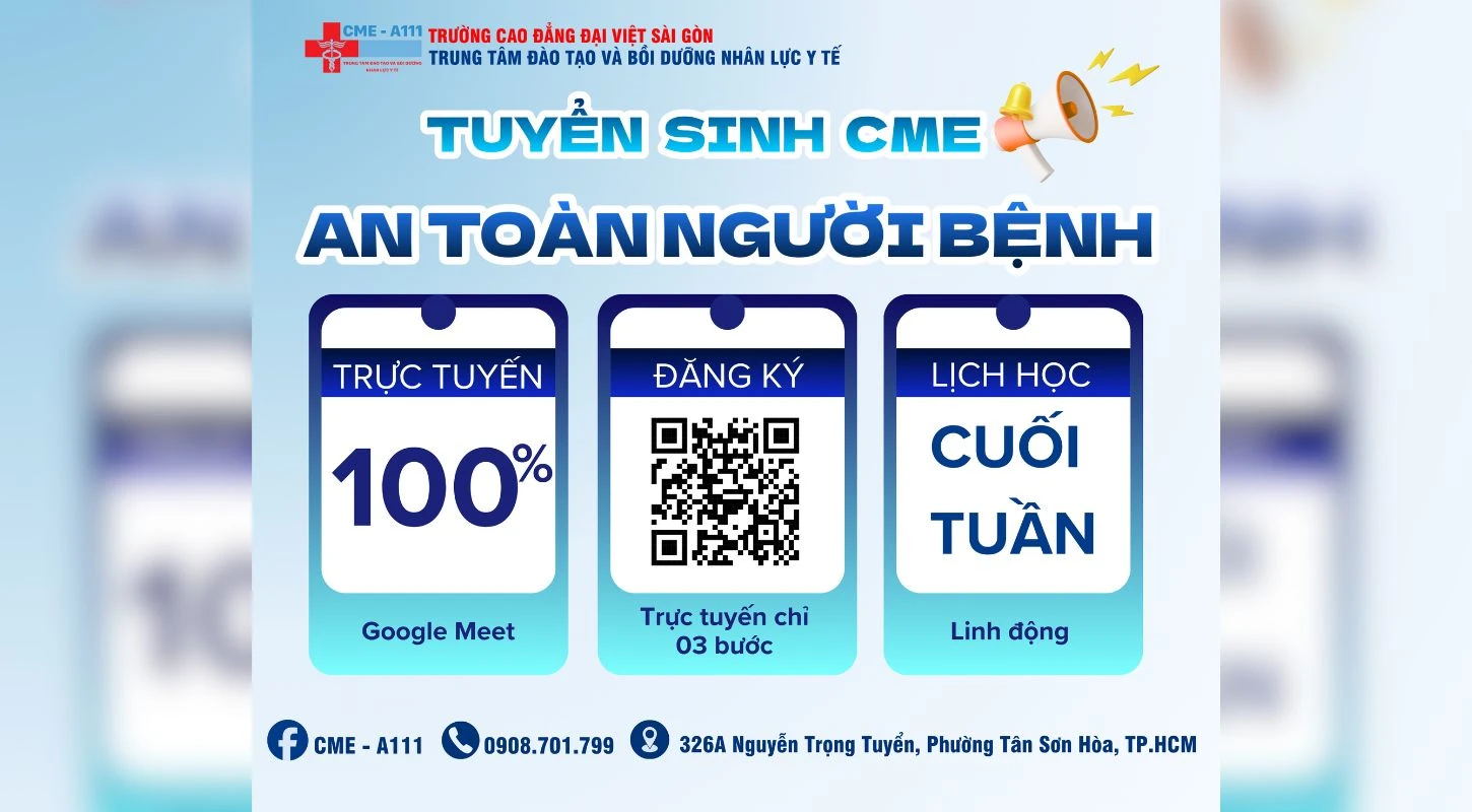 THÔNG BÁO TUYỂN SINH KHOÁ AN TOÀN NGƯỜI BỆNH