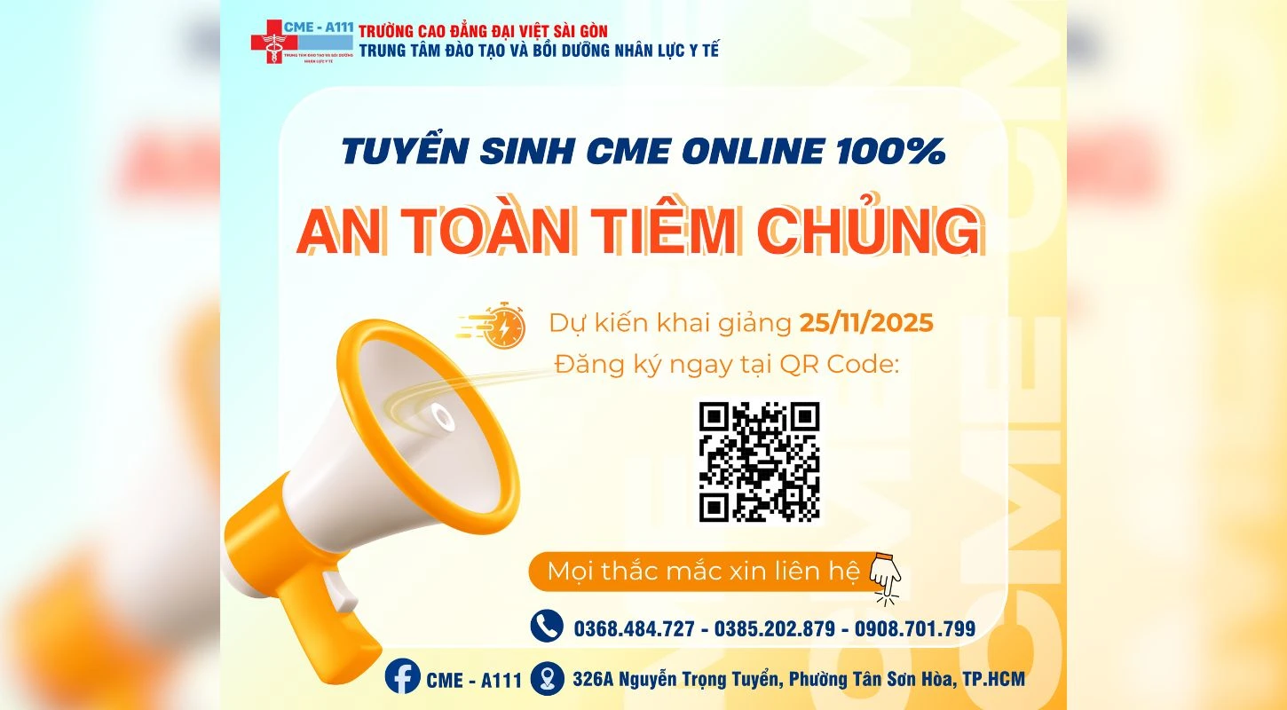 THÔNG BÁO TUYỂN SINH KHOÁ AN TOÀN TIÊM CHỦNG | Trường Cao Đẳng Đại Việt Sài Gòn