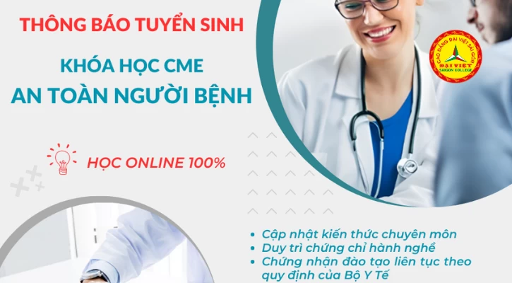 Thông Báo Tuyển Sinh Khóa Học Online An Toàn Người Bệnh | Trường Cao Đẳng Đại Việt Sài Gòn