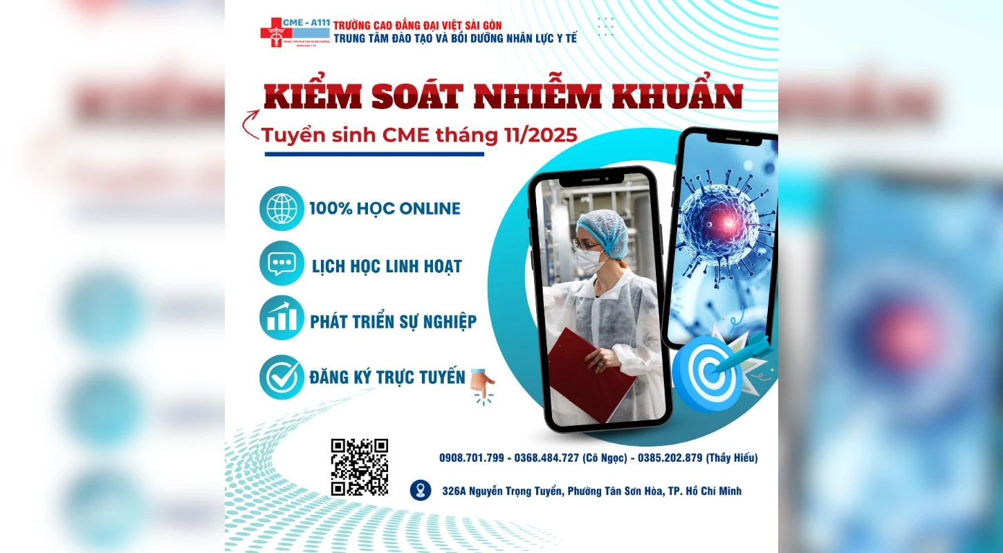 THÔNG BÁO TUYỂN SINH KHOÁ KIỂM SOÁT NHIỄM KHUẨN | Trường Cao Đẳng Đại Việt Sài Gòn