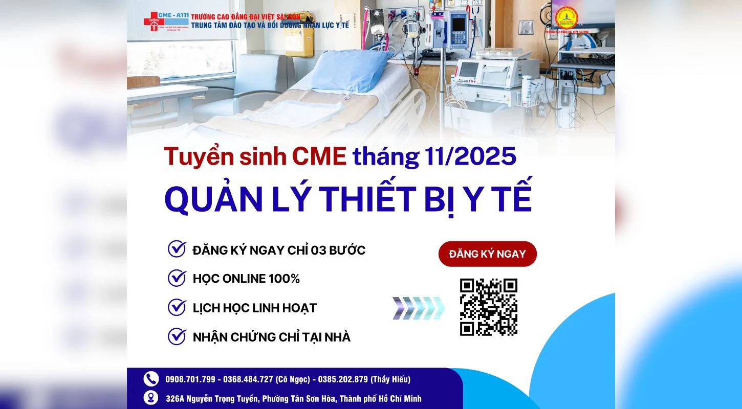 THÔNG BÁO TUYỂN SINH KHOÁ QUẢN LÝ THIẾT BỊ Y TẾ
