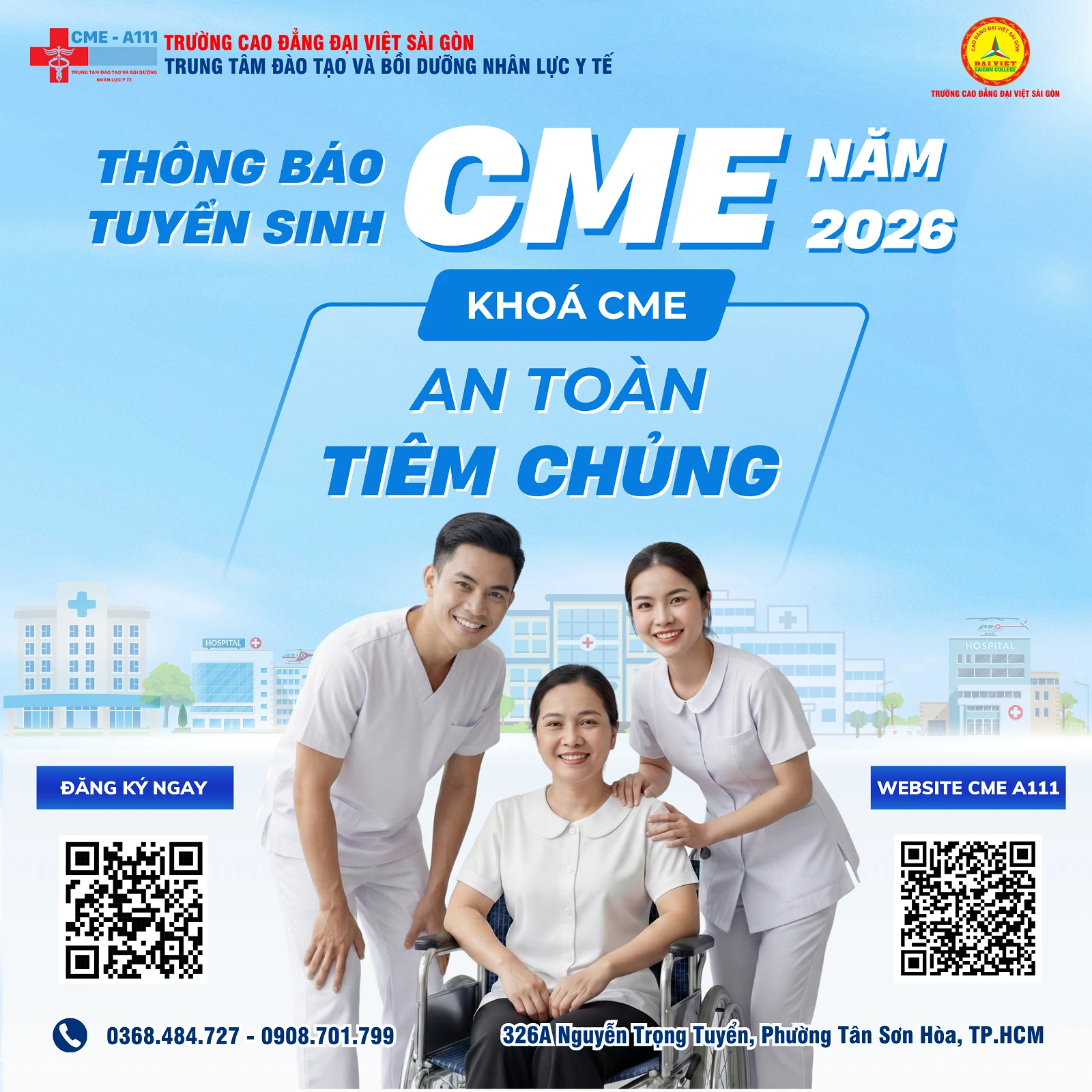 THÔNG BÁO TUYỂN SINH CME ONLINE: AN TOÀN TIÊM CHỦNG