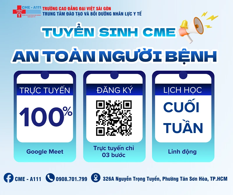THÔNG BÁO TUYỂN SINH KHOÁ AN TOÀN NGƯỜI BỆNH