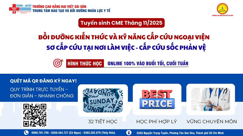 THÔNG BÁO TUYỂN SINH KHOÁ BỒI DƯỠNG KIẾN THỨC VÀ KỸ NĂNG CẤP CỨU NGOẠI VIỆN