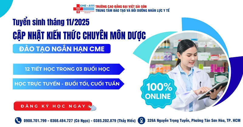 THÔNG BÁO TUYỂN SINH KHOÁ CẬP NHẬT KIẾN THỨC CHUYÊN MÔN DƯỢC
