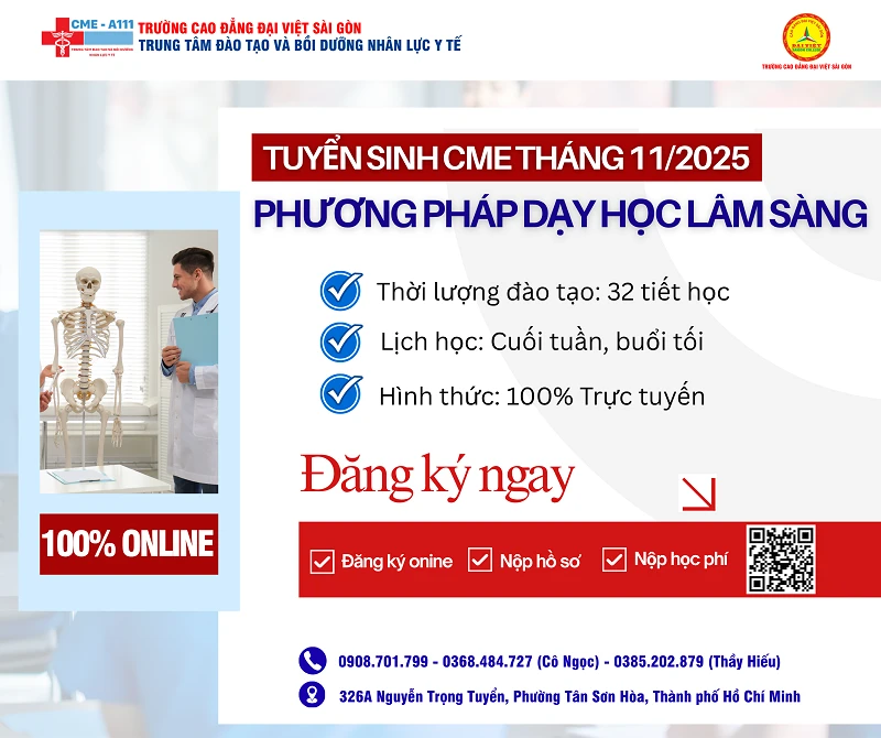 THÔNG BÁO TUYỂN SINH KHOÁ PHƯƠNG PHÁP DẠY - HỌC LÂM SÀNG