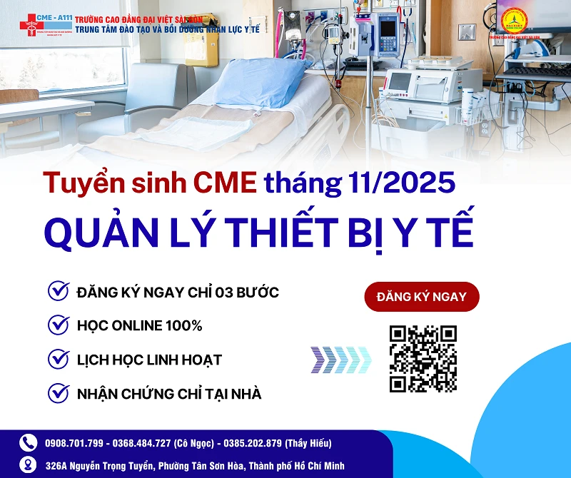 THÔNG BÁO TUYỂN SINH KHOÁ QUẢN LÝ THIẾT BỊ Y TẾ